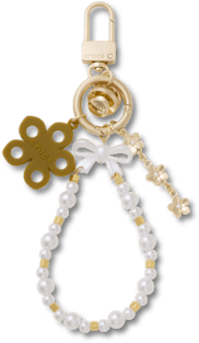 Pearl and Bow Bag Charm