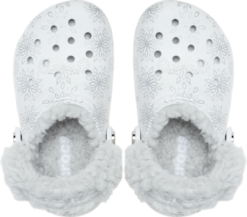 Kids' Classic Metallic Snowflakes Fleece Lined Clog