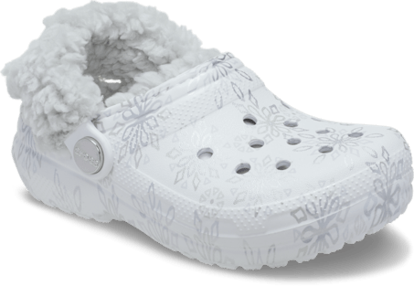 Toddlers Classic Metallic Snowflakes Fleece Lined Clog