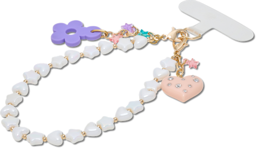 Beaded Heart Flower Phone Wristlet