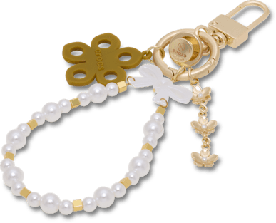Pearl and Bow Bag Charm