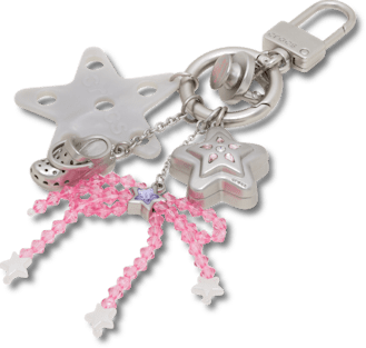 Stars and Beaded Bow Bag Charm